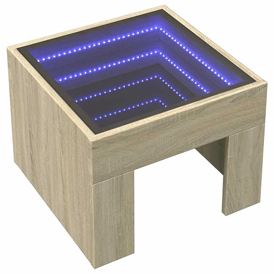 Table basse avec LED infini chêne sonoma 40x40x30 cm - 3