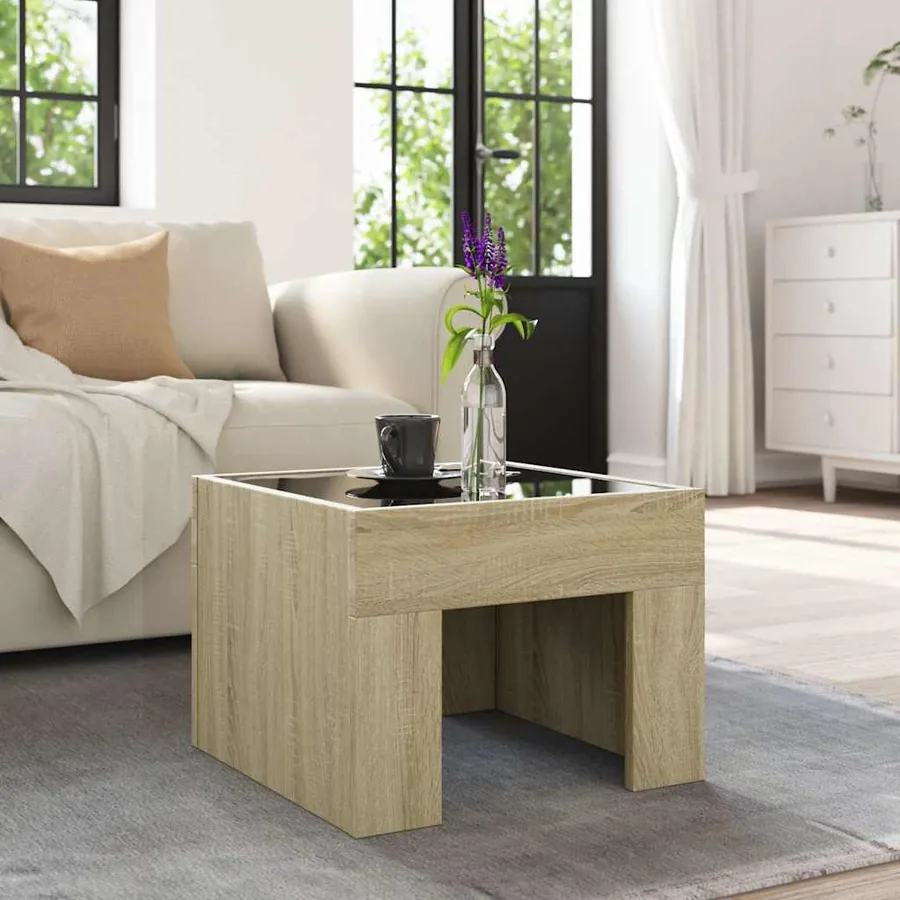 Table basse avec LED infini chêne sonoma 40x40x30 cm - 4