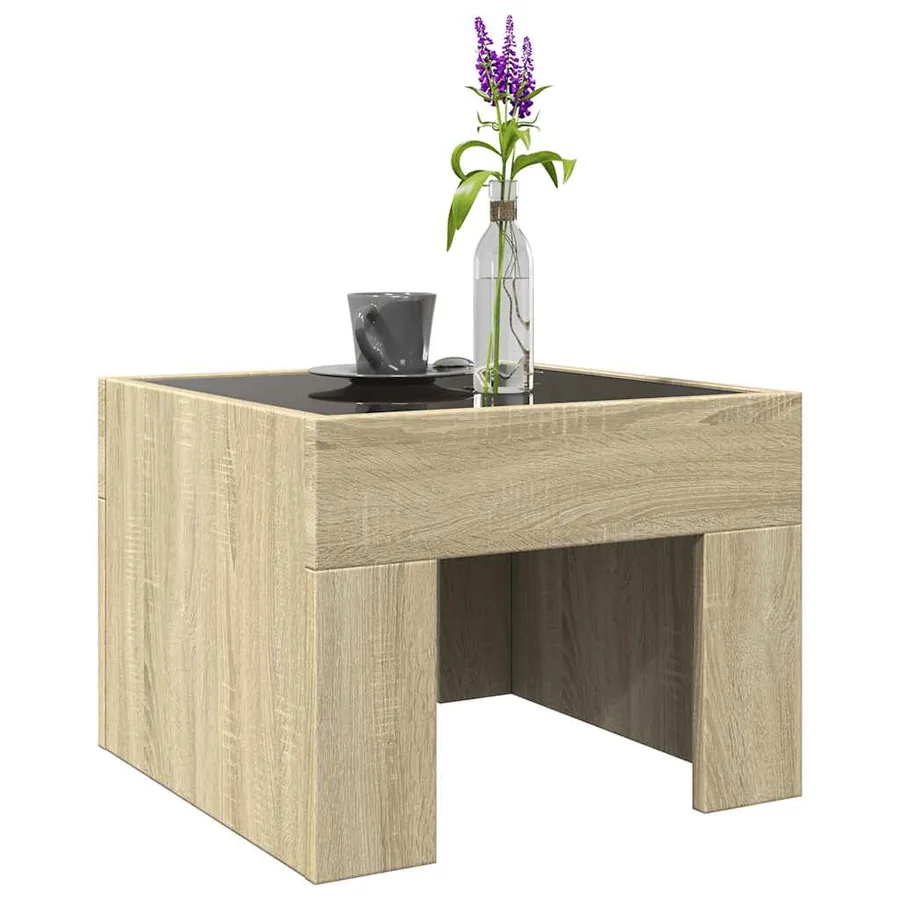 Table basse avec LED infini chêne sonoma 40x40x30 cm - 5
