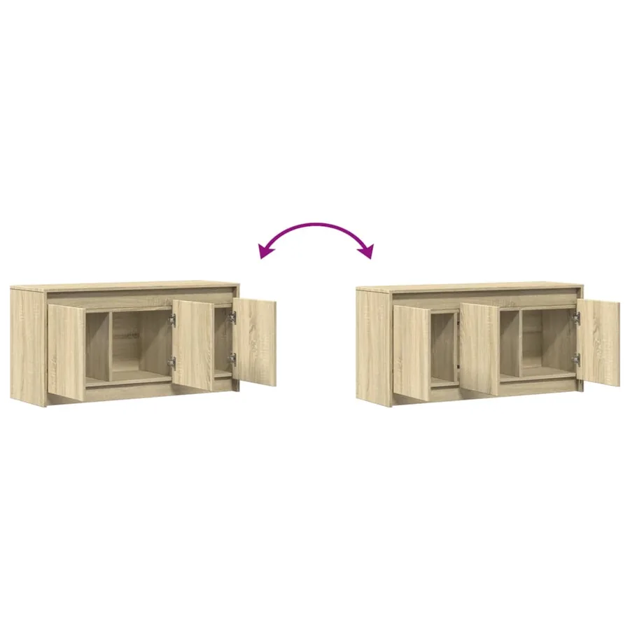 Meuble TV avec LED chêne sonoma 100x34x50 cm bois d'ingénierie - 10