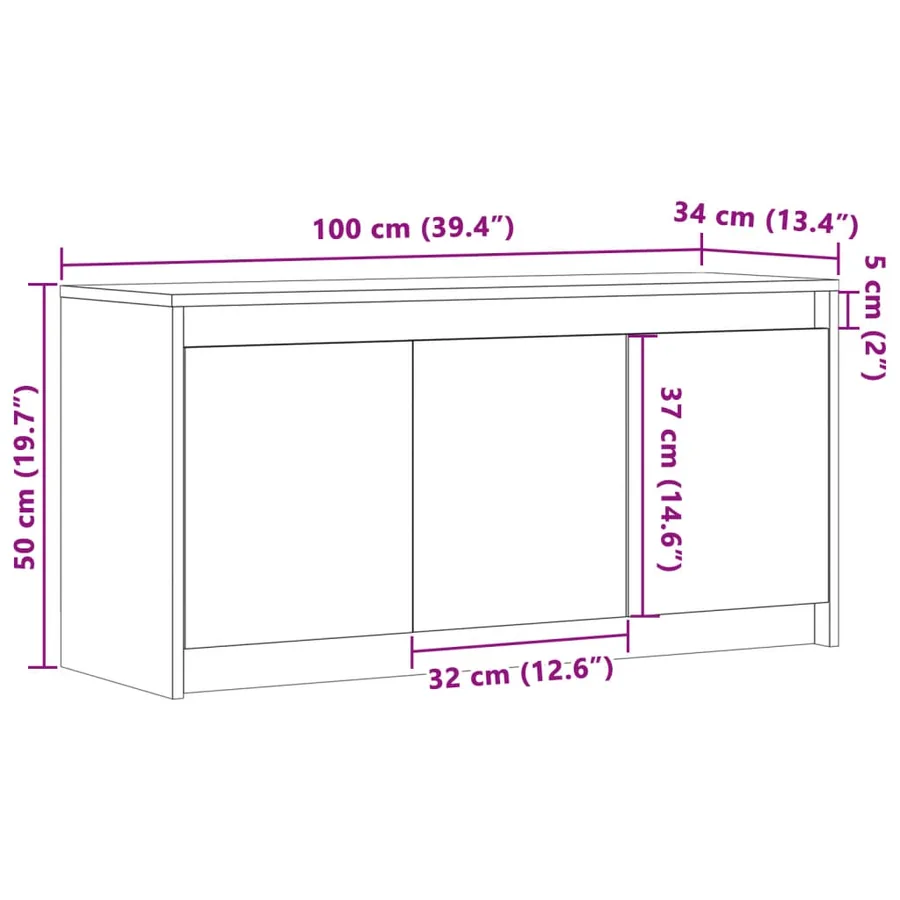 Meuble TV avec LED chêne sonoma 100x34x50 cm bois d'ingénierie - 16