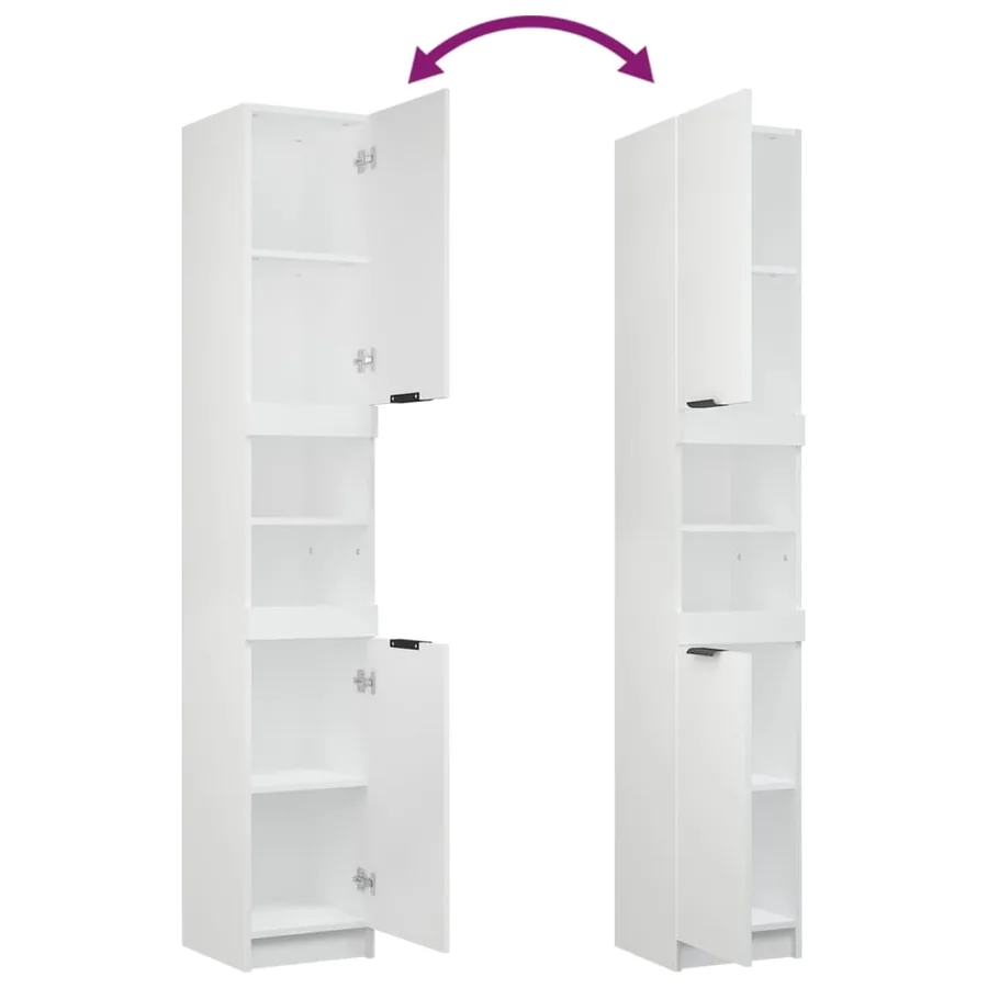 Ensemble d'armoires salle de bain 3 pcs blanc bois d'ingénierie - 6