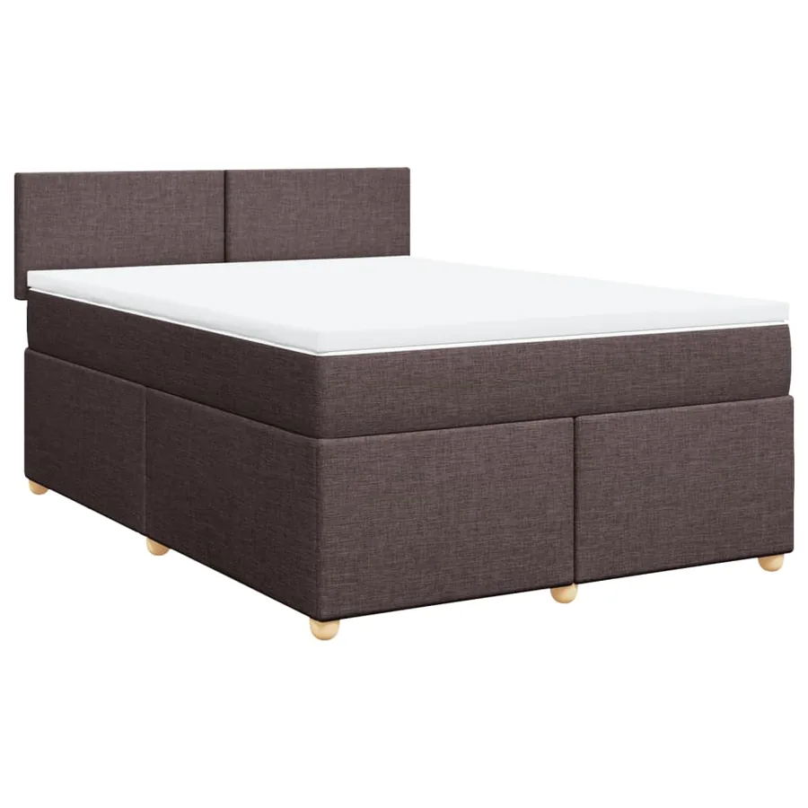 Sommier à lattes de lit avec matelas Marron foncé 140x200 cm - 3