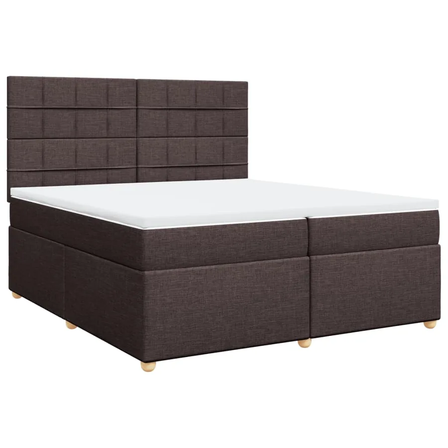 Sommier à lattes de lit avec matelas Marron foncé 200x200 cm - 3