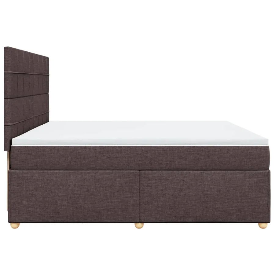 Sommier à lattes de lit avec matelas Marron foncé 200x200 cm - 7
