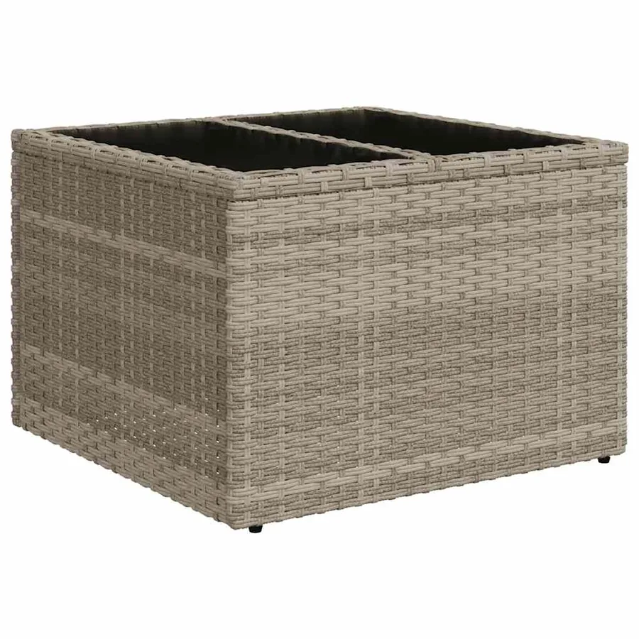 Salon de jardin 8 pcs avec coussins gris clair résine tressée - 3