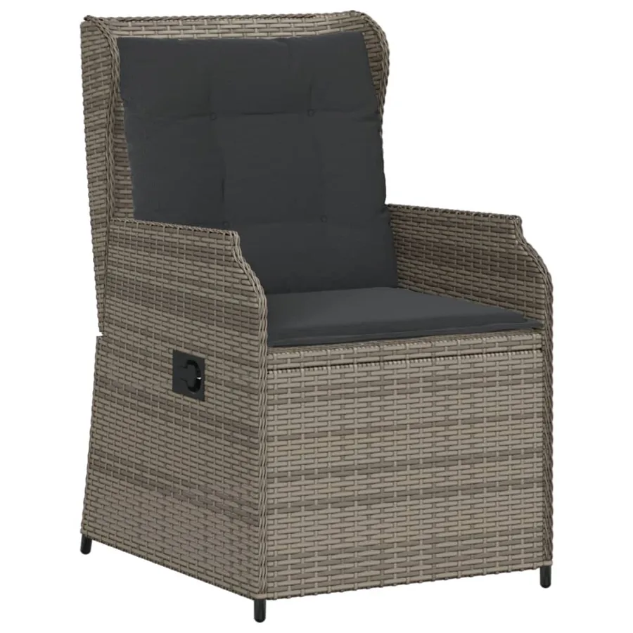 Salon de jardin 6 pcs avec coussins Gris Résine tressée - 6