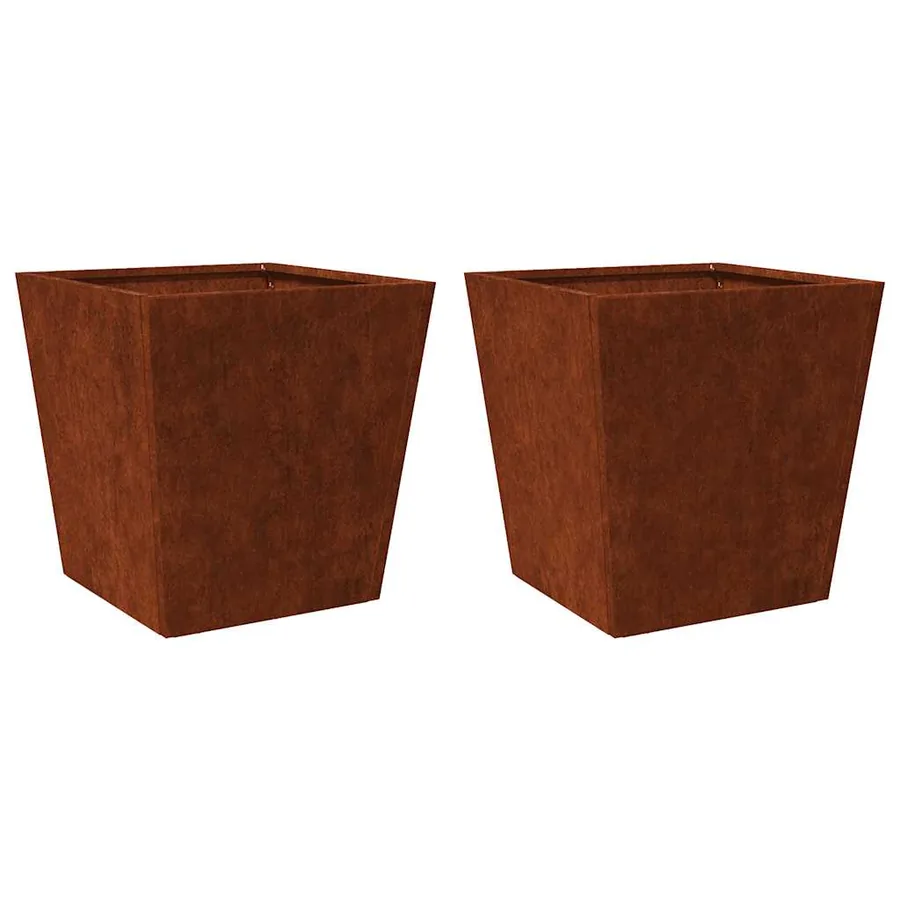 Jardinières 2 pcs 40x40x40 cm acier résistant aux intempéries - 2