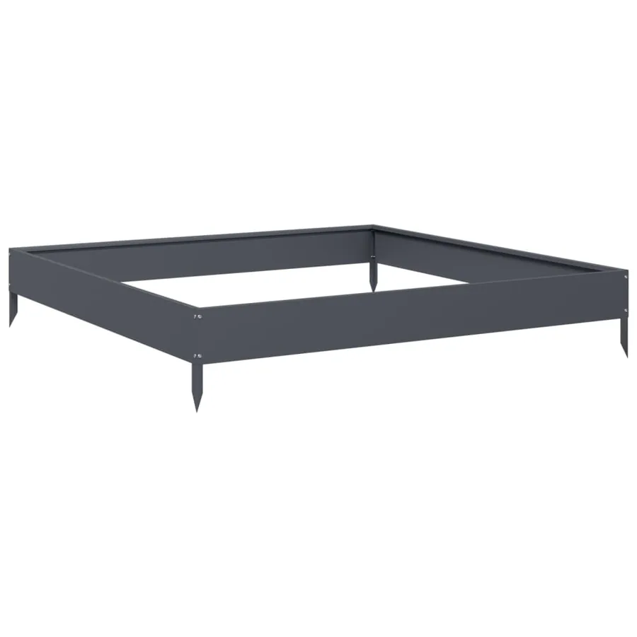 Lit surélevé de jardin anthracite 100x100x18,5 cm acier - 6