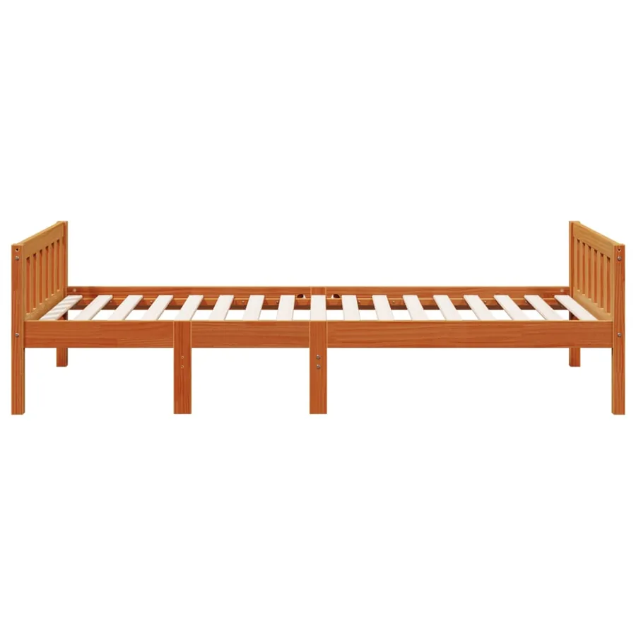 Lit pour enfants sans matelas cire marron 90x200 cm pin massif - 5