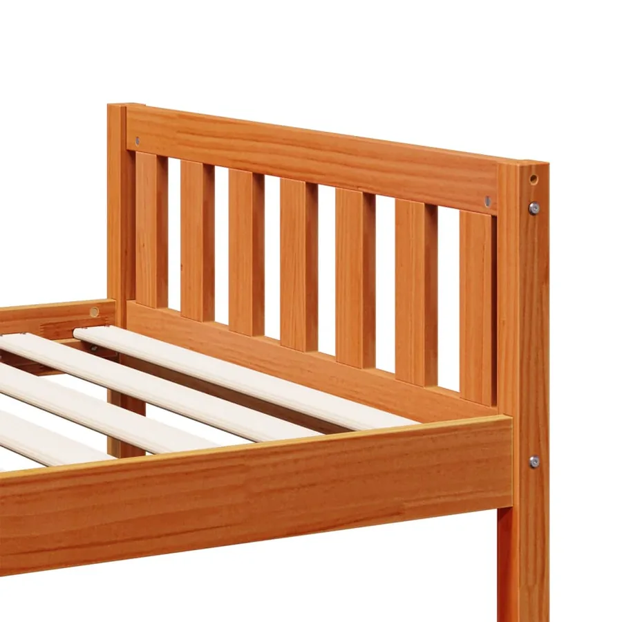 Lit pour enfants sans matelas cire marron 90x200 cm pin massif - 8
