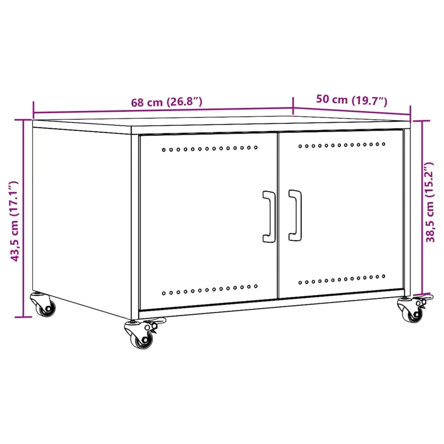 Table basse anthracite 68x50x43,5 cm acier - 13