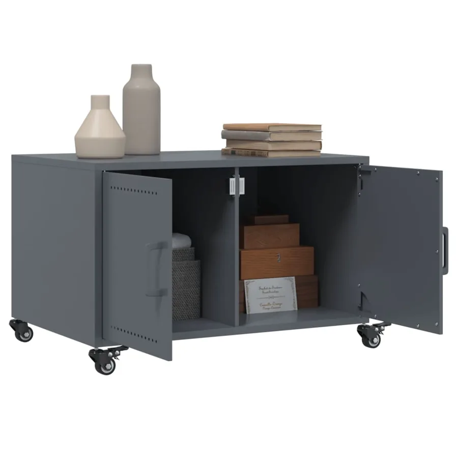 Table basse anthracite 68x50x43,5 cm acier - 4
