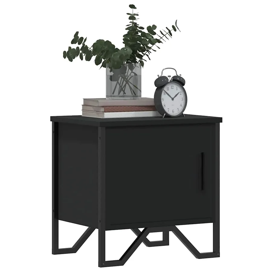 Table de chevet Noir 40 x 30 x 40 cm Aggloméré - 4