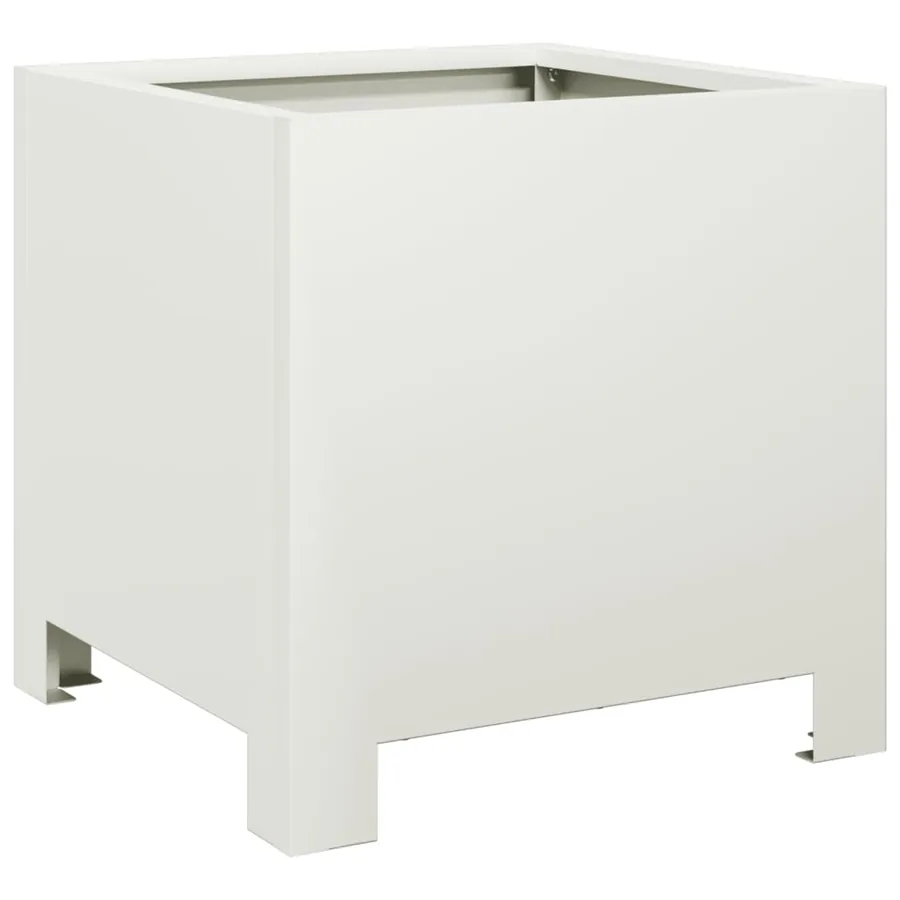 Jardinières 2 pcs blanc 30x30x30 cm acier - 5