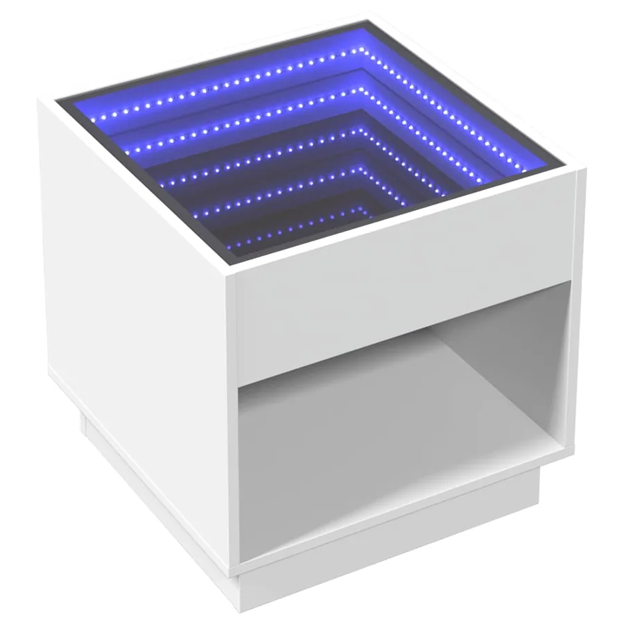 Table basse avec LED infini blanc 50x50x50 cm - 3