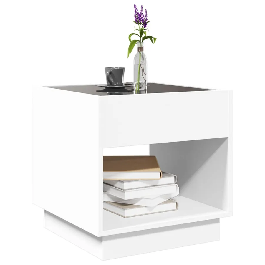 Table basse avec LED infini blanc 50x50x50 cm - 5