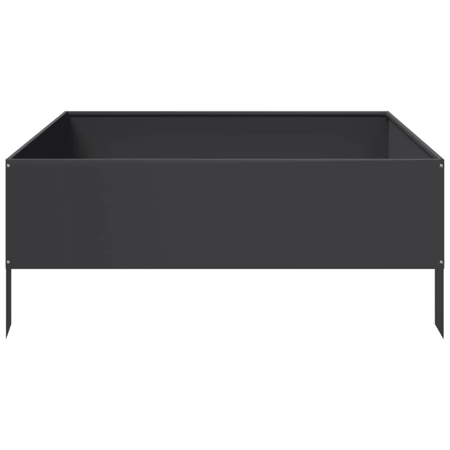 Lit surélevé de jardin noir 100x100x41 cm acier - 4