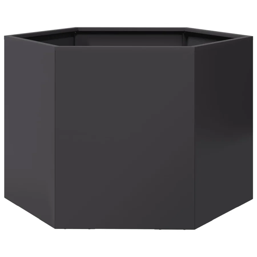 Jardinière noir hexagone 69x60x45 cm acier - 2