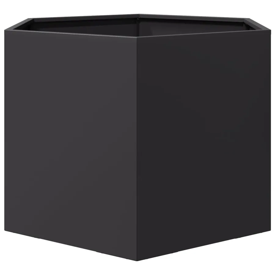Jardinière noir hexagone 69x60x45 cm acier - 4