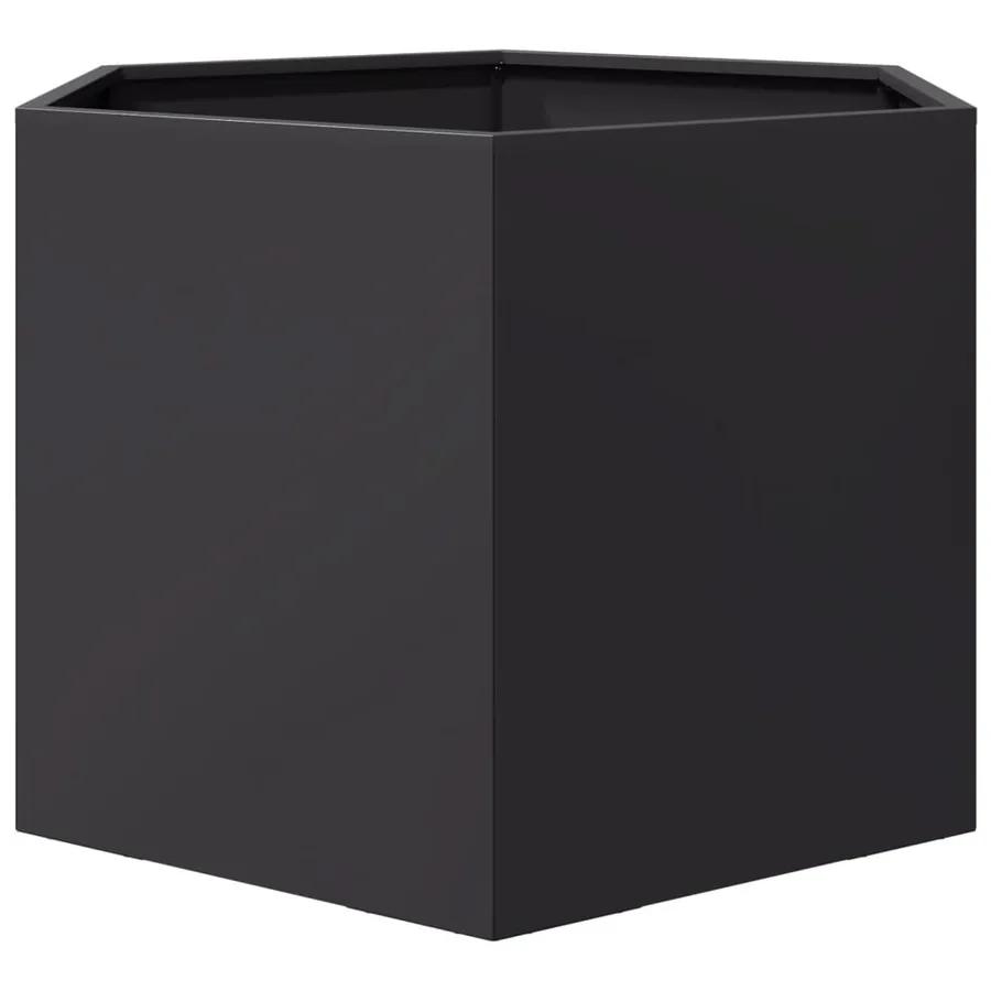 Jardinière noir hexagone 69x60x45 cm acier - 5
