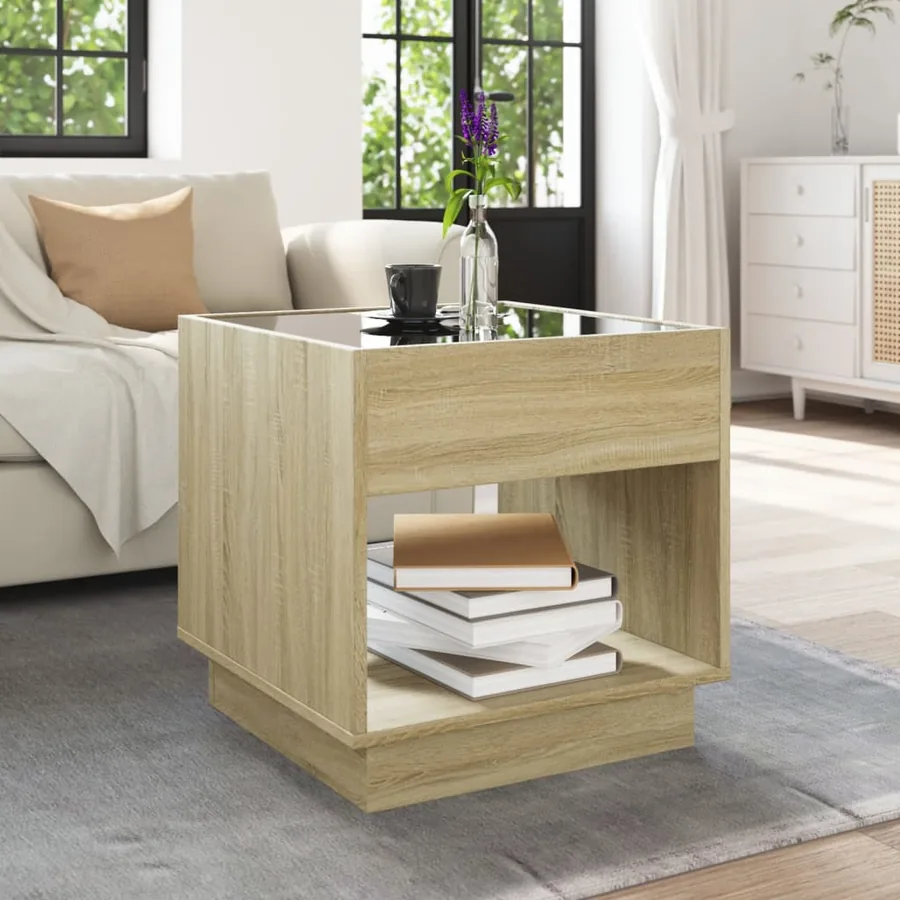 Table basse avec LED infini chêne sonoma 50x50x50 cm - 4