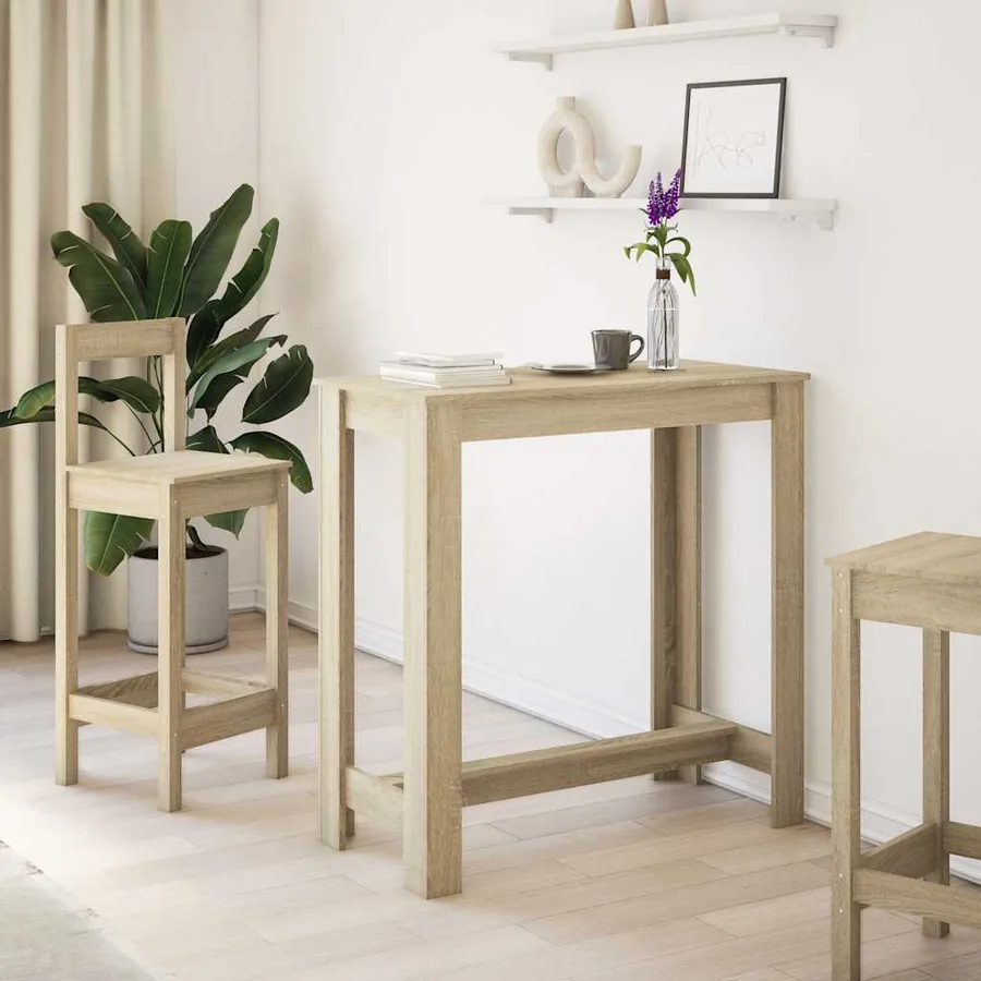 Table de bar chêne sonoma 102x50x103,5 cm bois d'ingénierie - 3