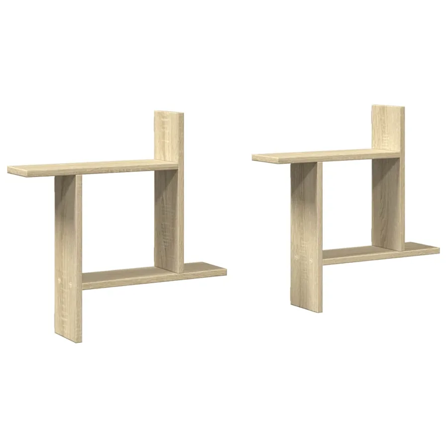 Étagères murales 2pcs chêne sonoma 50x12x50cm bois d'ingénierie - 2