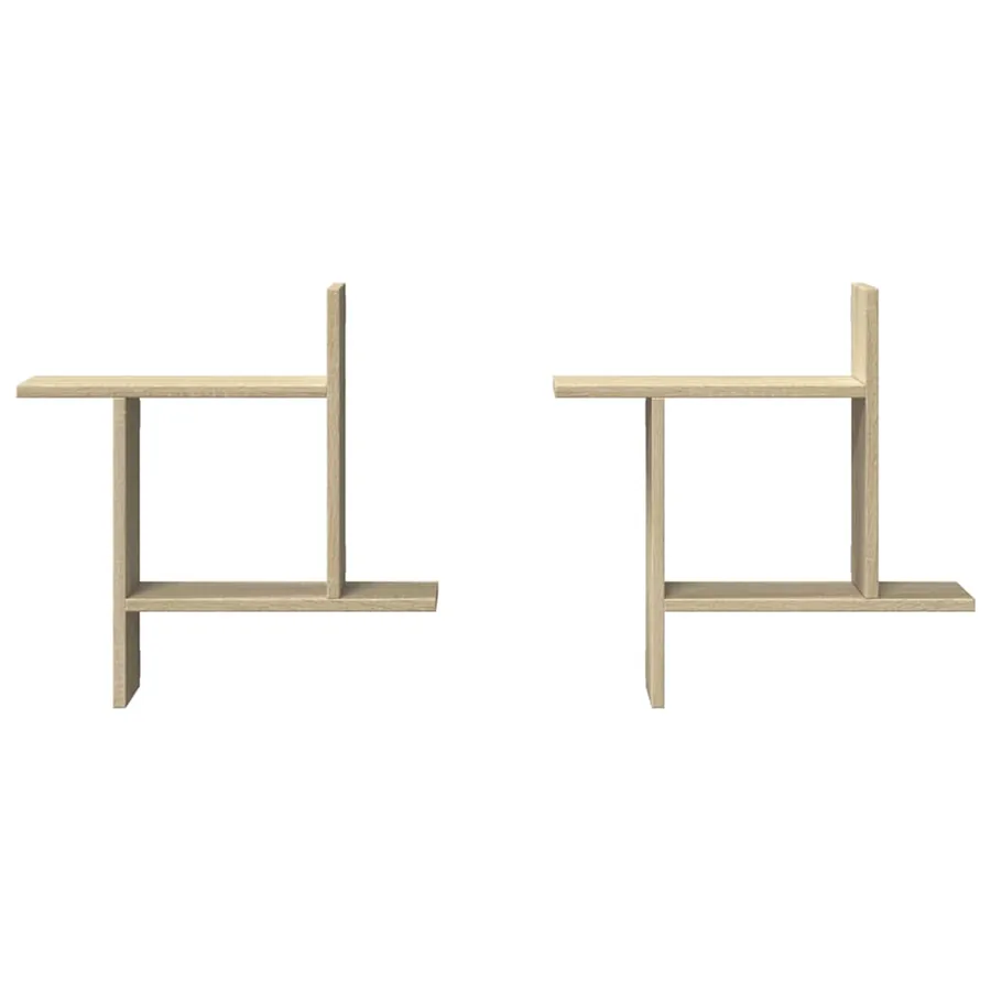 Étagères murales 2pcs chêne sonoma 50x12x50cm bois d'ingénierie - 5