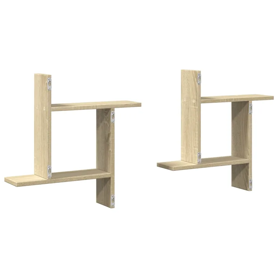 Étagères murales 2pcs chêne sonoma 50x12x50cm bois d'ingénierie - 7