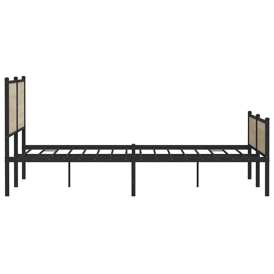 Cadre de lit en métal sans matelas chêne sonoma 160x200 cm - 6