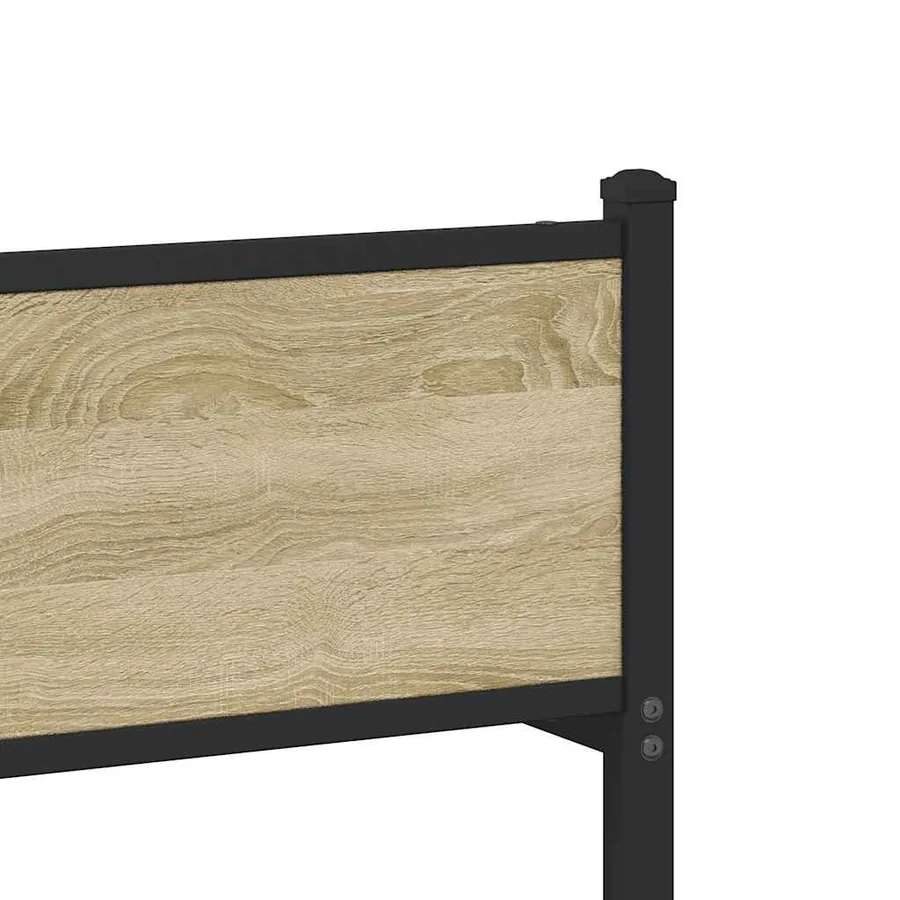 Cadre de lit en métal sans matelas chêne sonoma 160x200 cm - 9