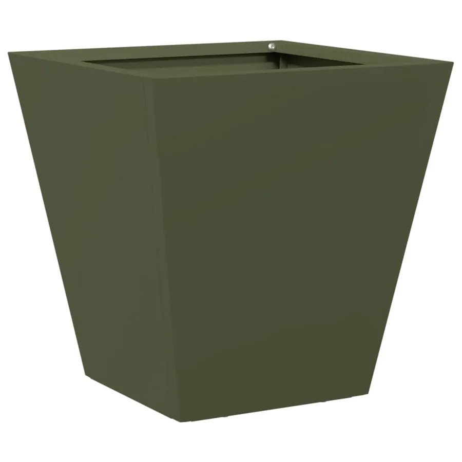 Jardinière vert olive 30x30x30 cm acier - 2
