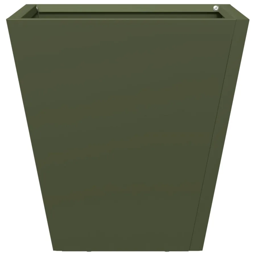Jardinière vert olive 30x30x30 cm acier - 4