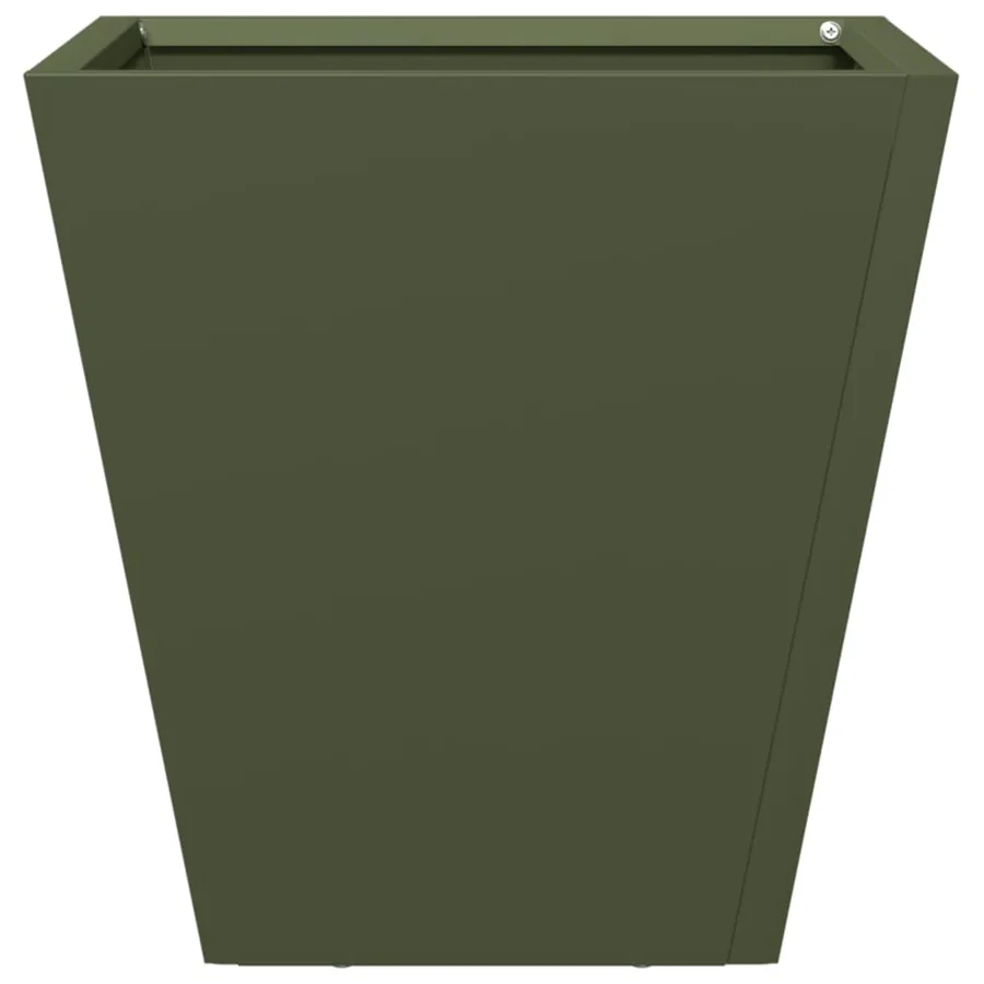 Jardinière vert olive 30x30x30 cm acier - 5
