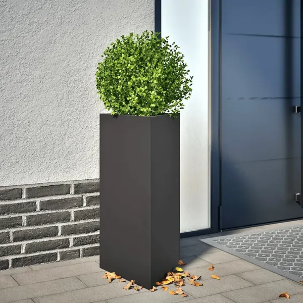 Jardinière noir triangulaire 40x34,5x75 cm acier