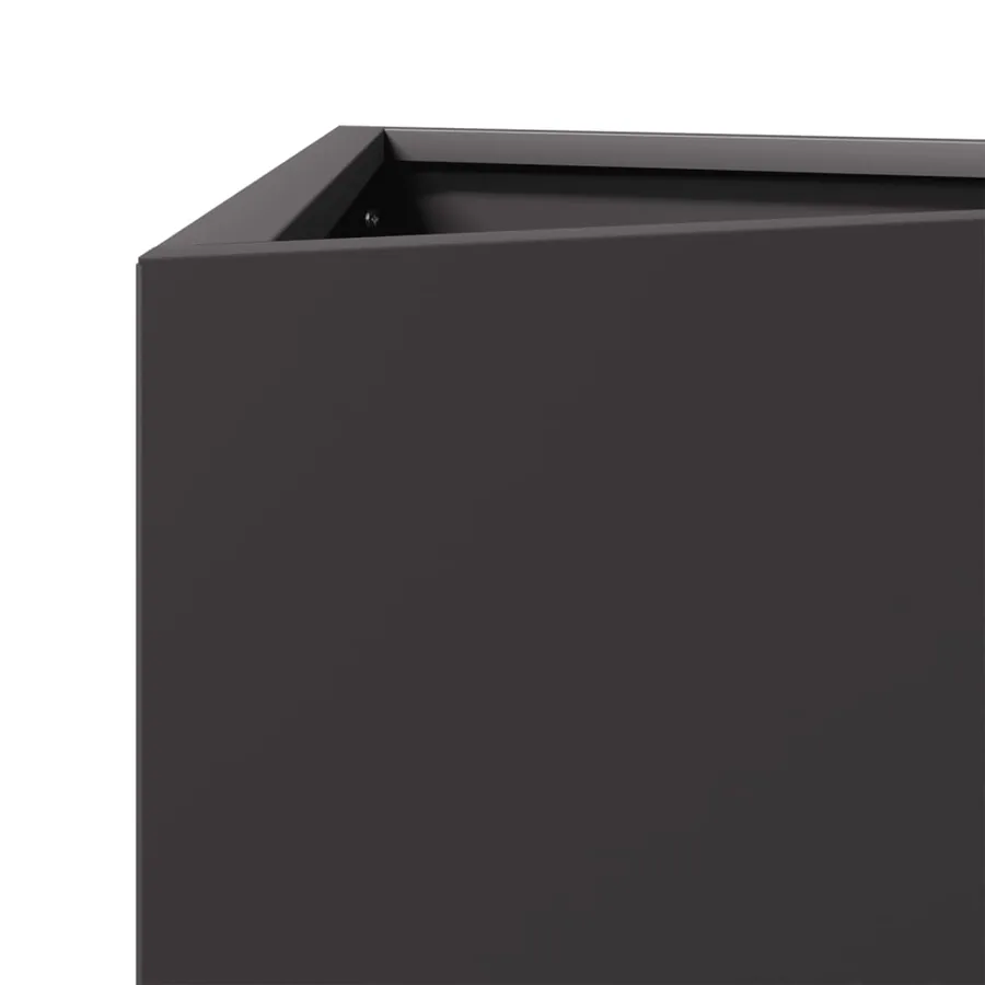 Jardinière noir triangulaire 30x26x75 cm acier - 7