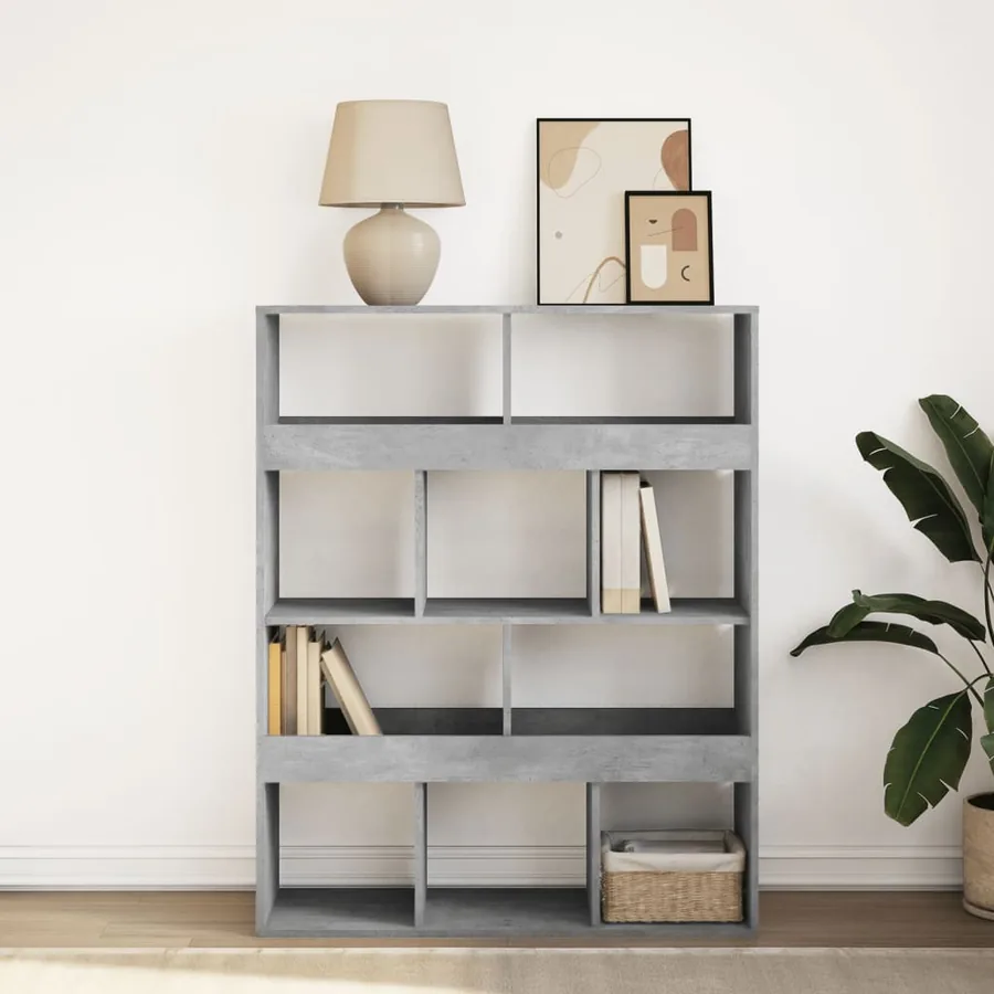 Bibliothèque gris béton 100x33x125,5 cm bois d'ingénierie - 3