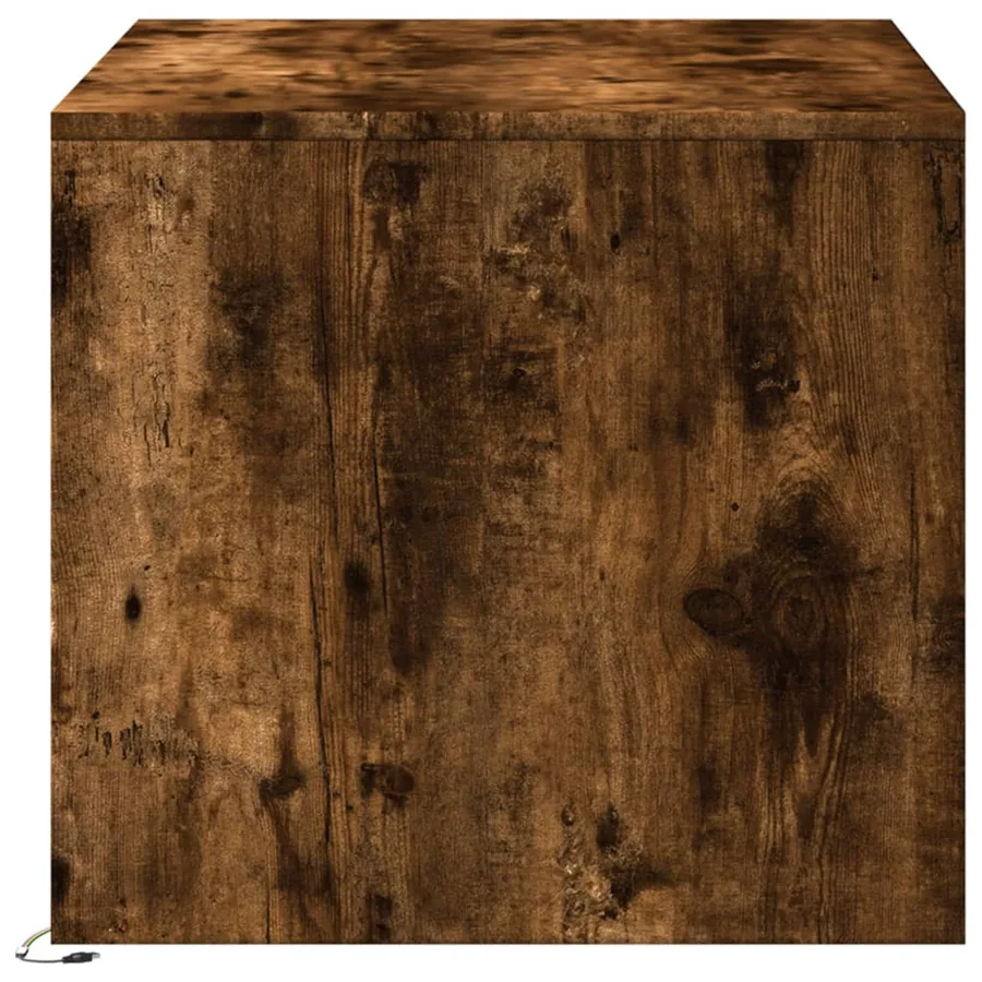 Table basse avec lumières LED chêne fumé ois d'ingénierie - 7