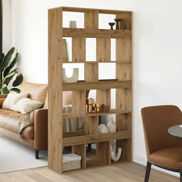 Bibliothèque chêne artisanal 100x33x187,5 cm bois d'ingénierie