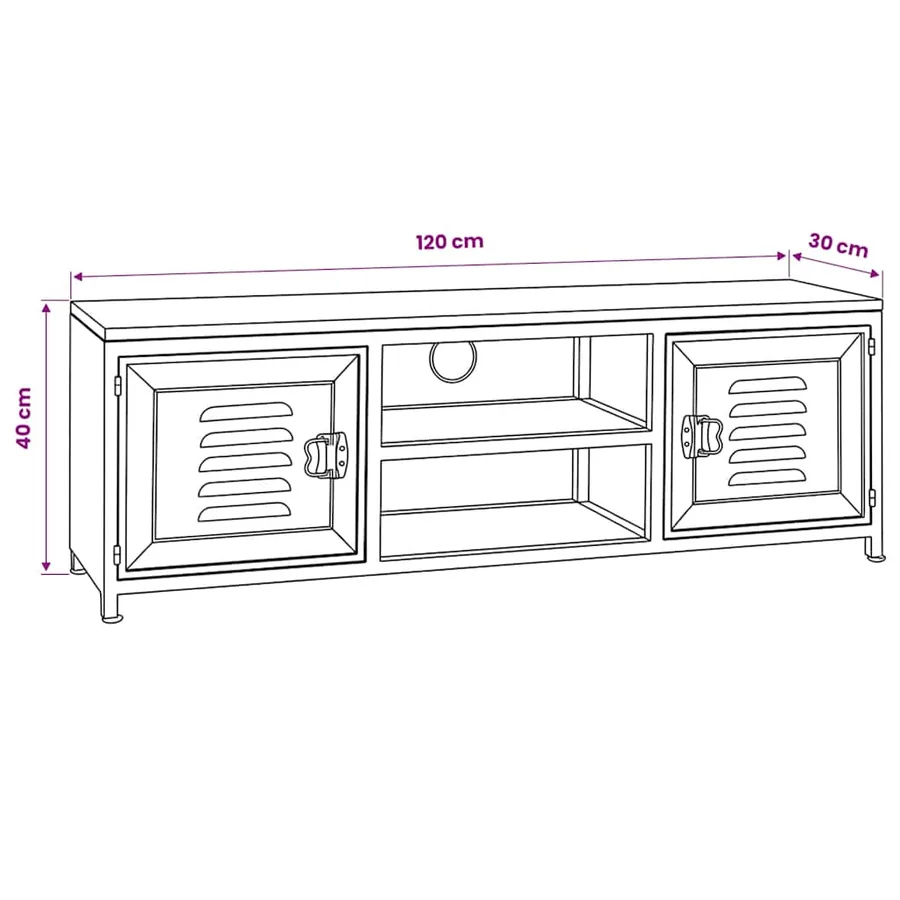 Meuble TV 120x30x40 cm Blanc - 9