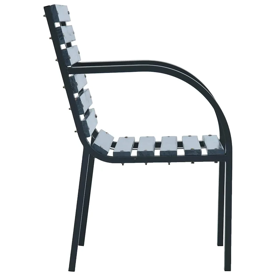 Chaises de jardin lot de 2 sapin massif acier enduit de poudre - 4