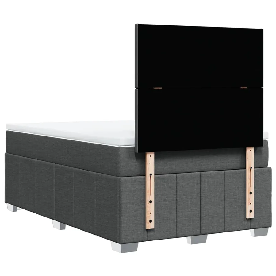 Sommier à lattes de lit avec matelas Gris foncé 120x200cm Tissu - 6
