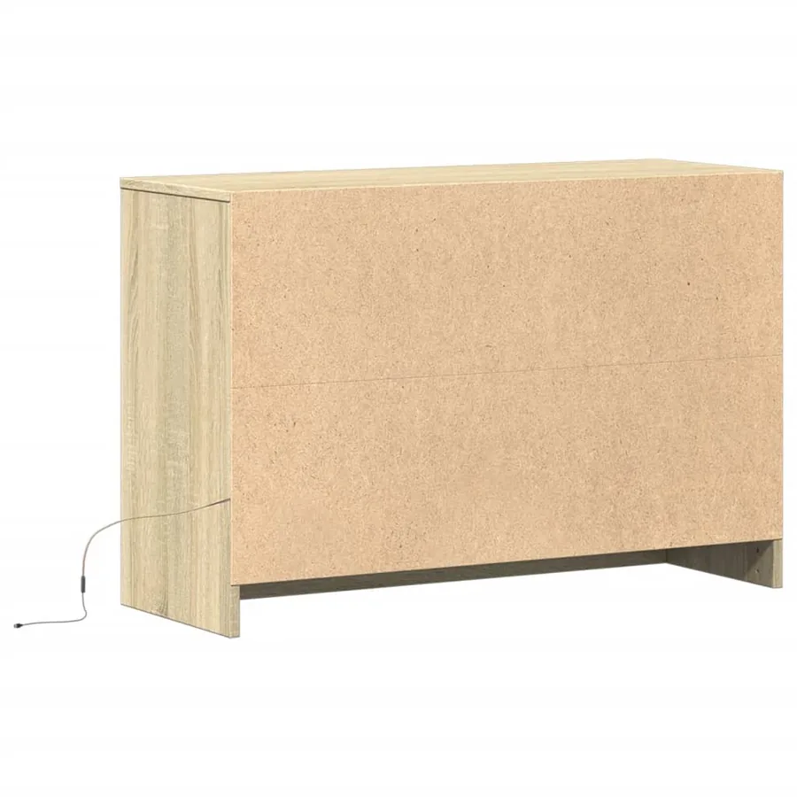 Meuble TV avec LED chêne sonoma 91x34x61 cm bois d'ingénierie - 8