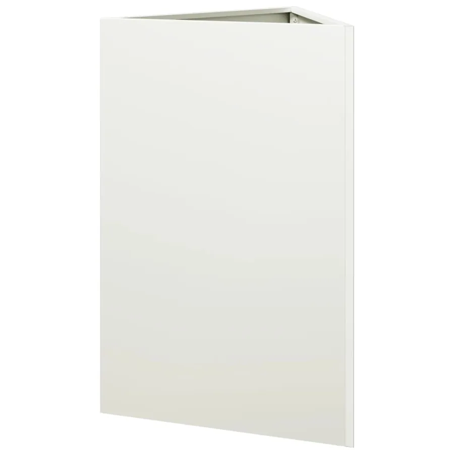 Jardinières 2 pcs blanc triangulaire 50x43x75 cm acier - 8