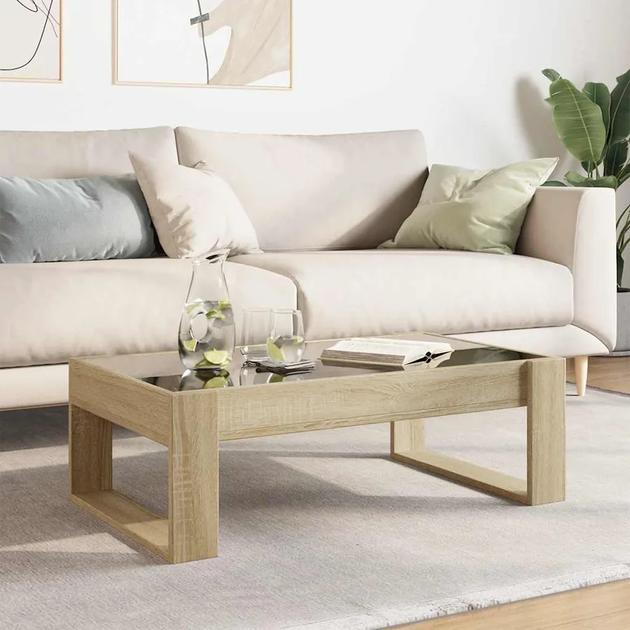 Table basse avec LED infini chêne sonoma 90x53x30 cm - 4
