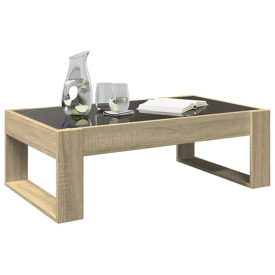 Table basse avec LED infini chêne sonoma 90x53x30 cm - 5