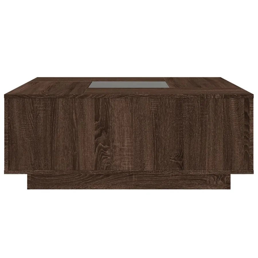 Table basse avec LED infini chêne marron 100x100x40 cm - 6