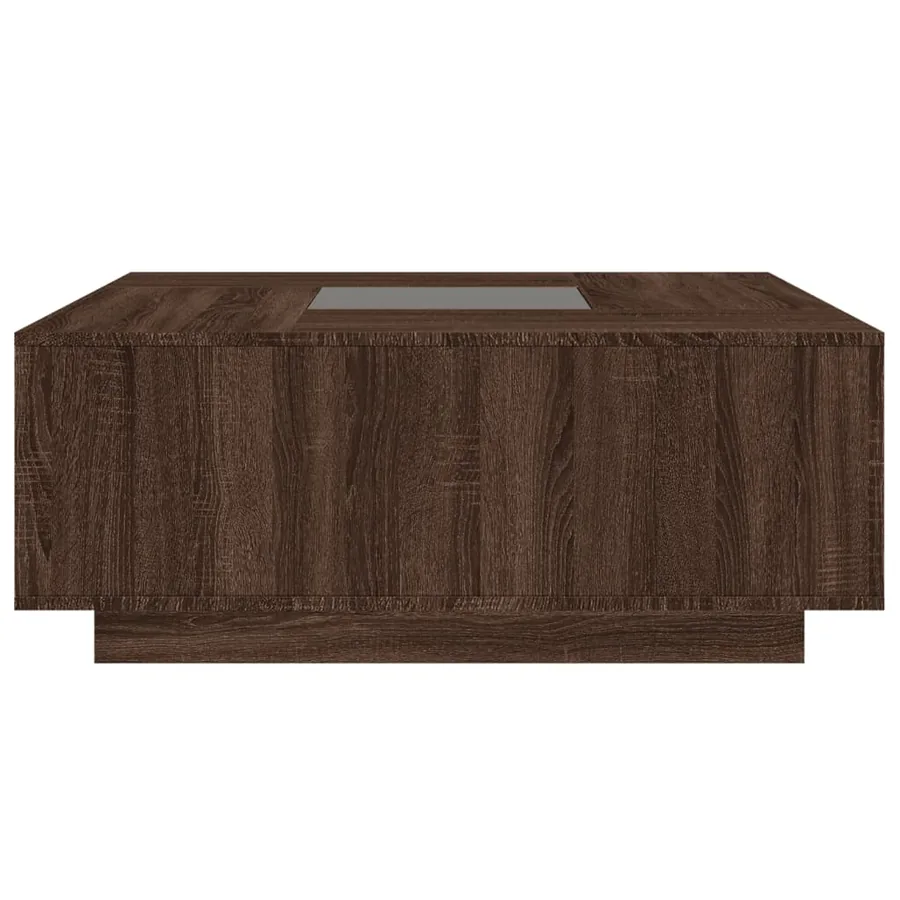 Table basse avec LED infini chêne marron 100x100x40 cm - 7