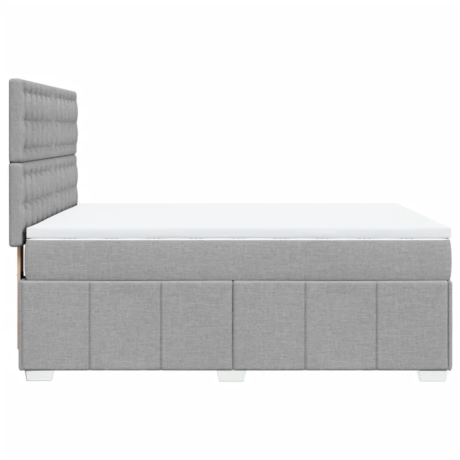 Sommier à lattes de lit avec matelas Gris clair 160x200cm Tissu - 5